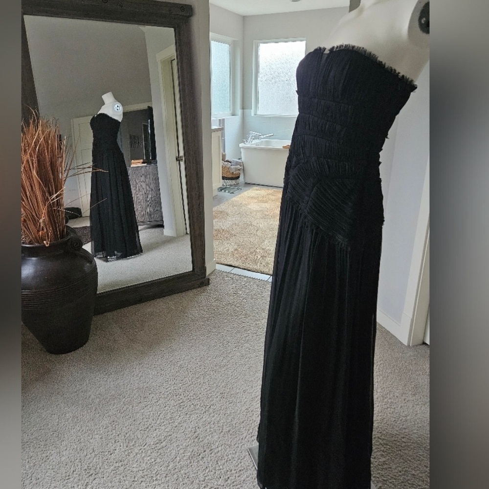 Silk Strapless BCBGMAXAZRIA Black Gown